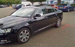 Audi A6 in the BMW HQ car park