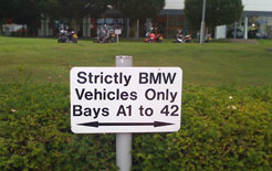 Sign at BMW visitors car park