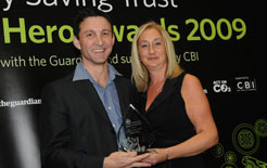 Steve Chater accepts the Fleet Hero Industry Supplier Award from Julie Jenner