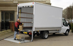 Ford Transit box van being unloaded, but deliveries will become more expensive now that diesel has reached a new cost peak