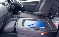 Citroen Nemo front seat folds down to provide useful worktop