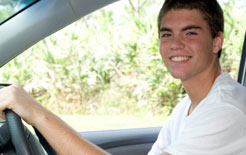 Young driver at the wheel of a van