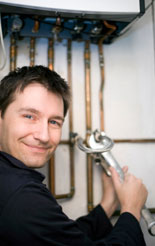Plumber working on a job