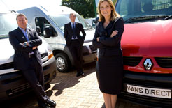 The new Vans Direct management team: chief executive Langley Davies, commercial director Edward Pigg and operations director Jane Pocock