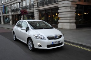 Toyota Auris Hybrid is a typical low emission company car of the future