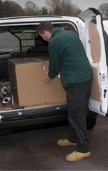 Peugeot Bipper van being unloaded