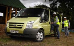 Ford Transit at builders site