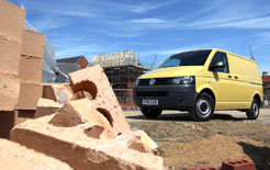 VW Transporter at construction site