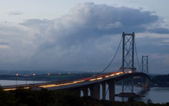 Dusk over the Firth of Forth bridge