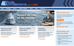 New Auto Windscreens website with small business account area
