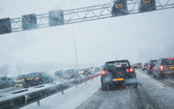 Heavy traffic in the snow can be identified with TRACKER online feed