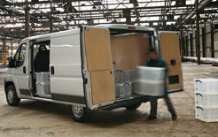 Peugeot Boxer van being loaded