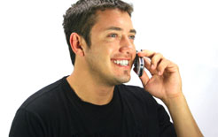 Man talking on mobile phone