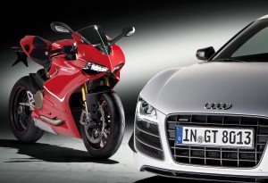 The Ducati 1199 Panigale S and the Audi R8 GT