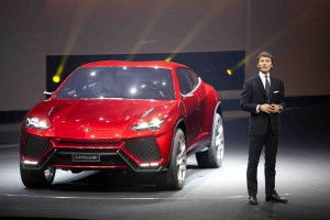 Lamborghini ceo Stephan Winkelman with the new Urus SUV concept