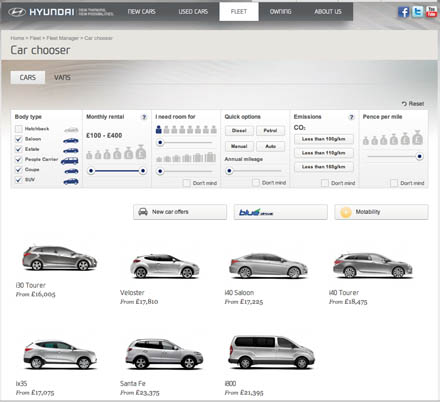 New Hyundai website includes section for business car managers and drivers