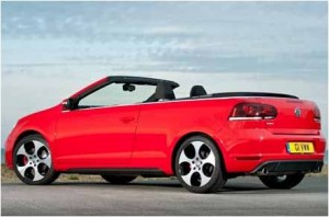 VW Golf GTI Cabriolet static picture with roof down