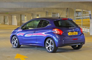 Peugeot 208 road test report - rear angle photograph of 208