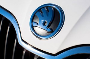 Skoda badge on Rapid