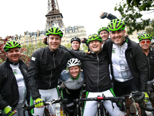 Skoda fleet team at the end of the London Paris cycle ride
