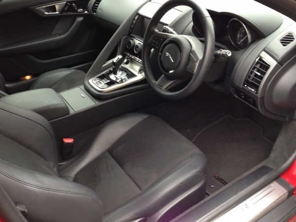 No polished wood in the F-Types interior, just plenty of modern looking metal and plastic finishes