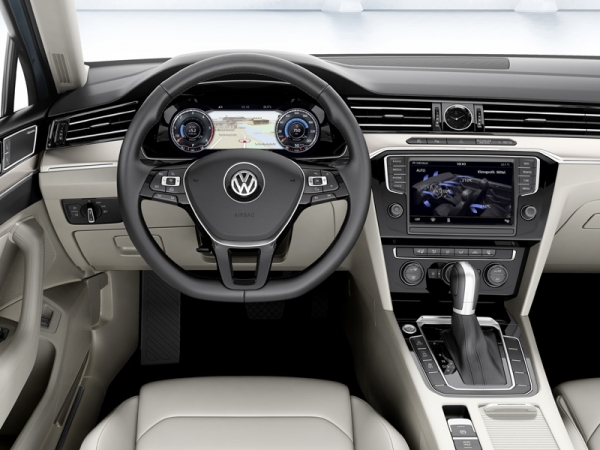 The Passat's new dashboard includes new technologies including 