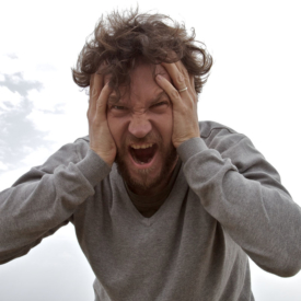 man in a rage