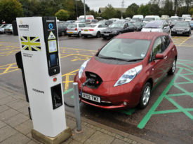 Electric charging point at South Mimms service station