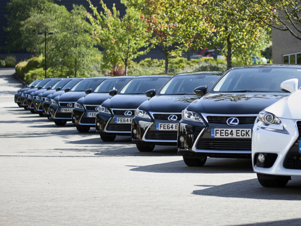 Lexus, IS, fleet, lined, up, parked
