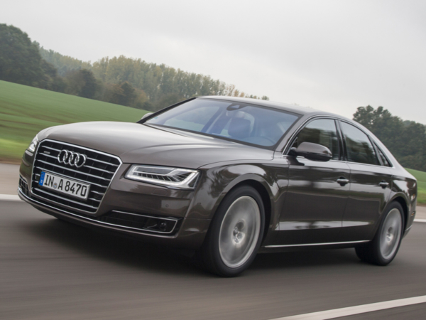 Facelifted, Audi, A8, front , at speed
