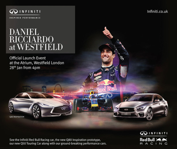 Daniel Ricciardo at Infiniti Westfield event