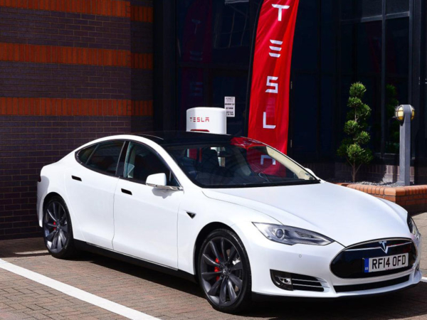Tesla Model S at Birmingham charging station