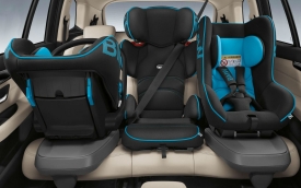 Mid row of seats with child seats in place in the new BMw 2 Series Gran Tourer