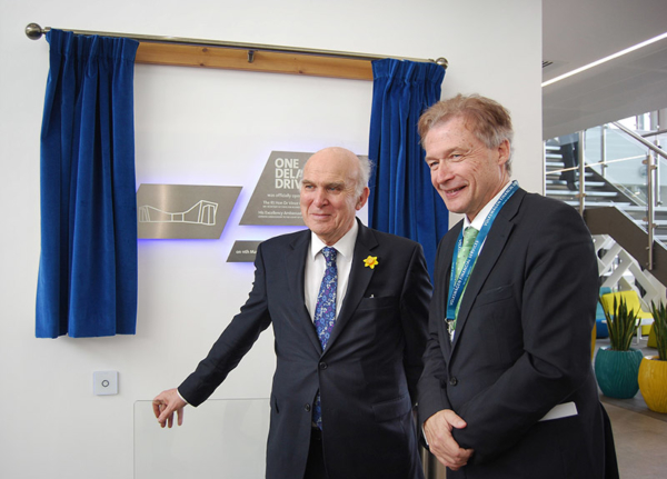 Business Secretary Vince Cable opens new Volkswagen Financial Services building