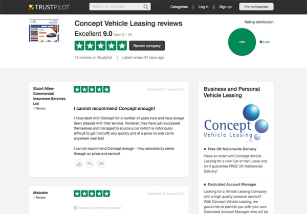 Using Trustpilot for leasing companies