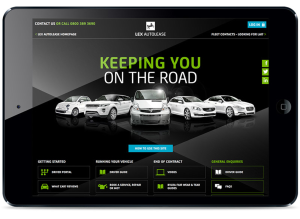 Innovative new website portal for Lex Autolease company car drivers