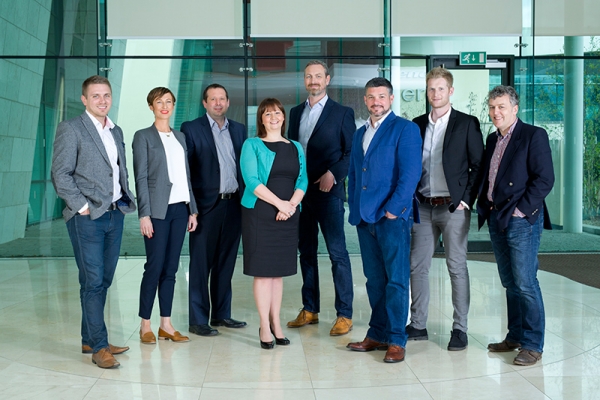 Suzi Cooper (second from left) joins the expanding Alphabet Partners team led by Gavin Davies (third from right) Suzi Cooper