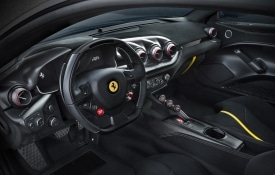 Cockpit of the stripped-out Ferrari F12tdf