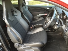 Recaro seats give a sporty touch to the cabin
