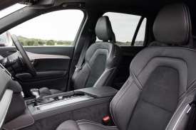 Supportive sporty seats in the cabin of the new Volvo XC90 R-Design