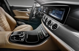 The luxurious interior showing the large displays