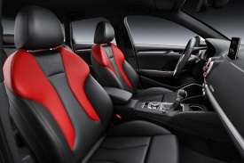 Sporty cabin of the 2016 Audi S3 Sportback