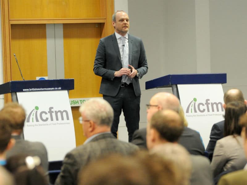ICFM chairman Paul Hollick addresses Conference about the challenges facing fleet