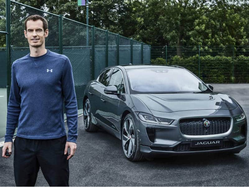 Sir Andy Murray with his electric Jaguar I-Pace